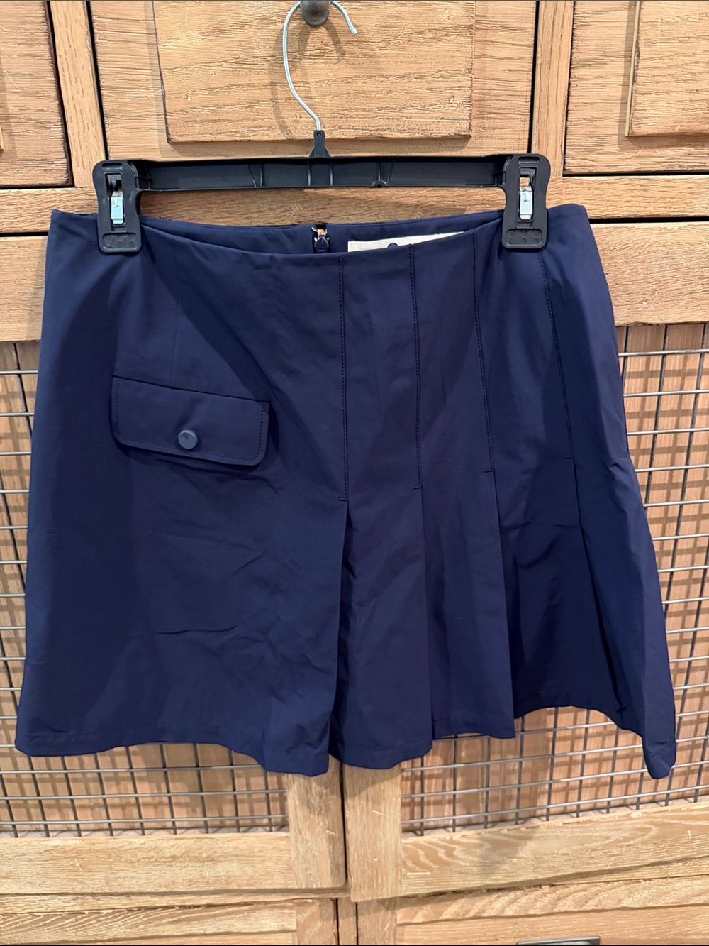 Tory Sport Navy Pleated Skort with Flap Pocket
